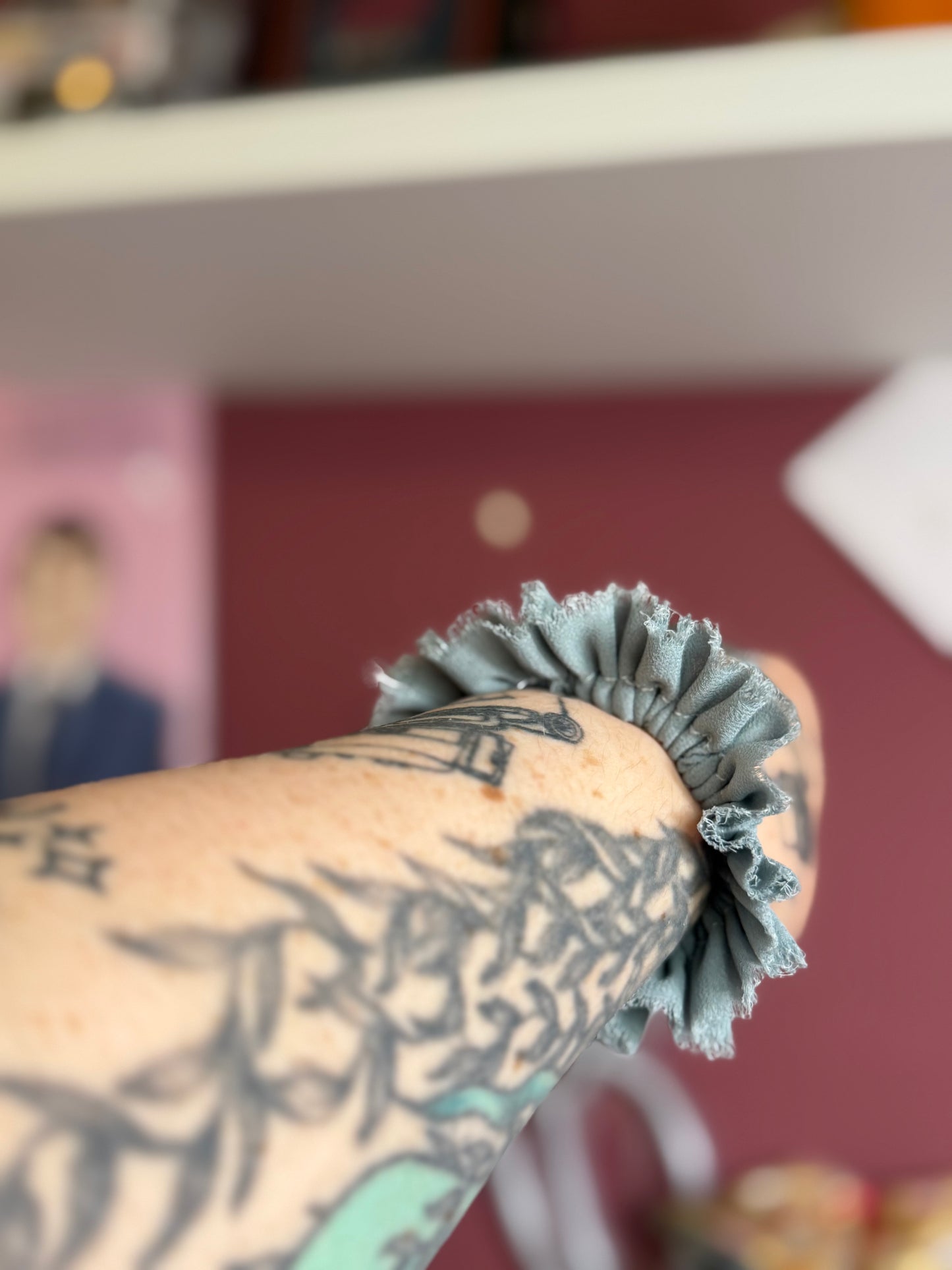 Ruffle Scrunchie - Sky Blue