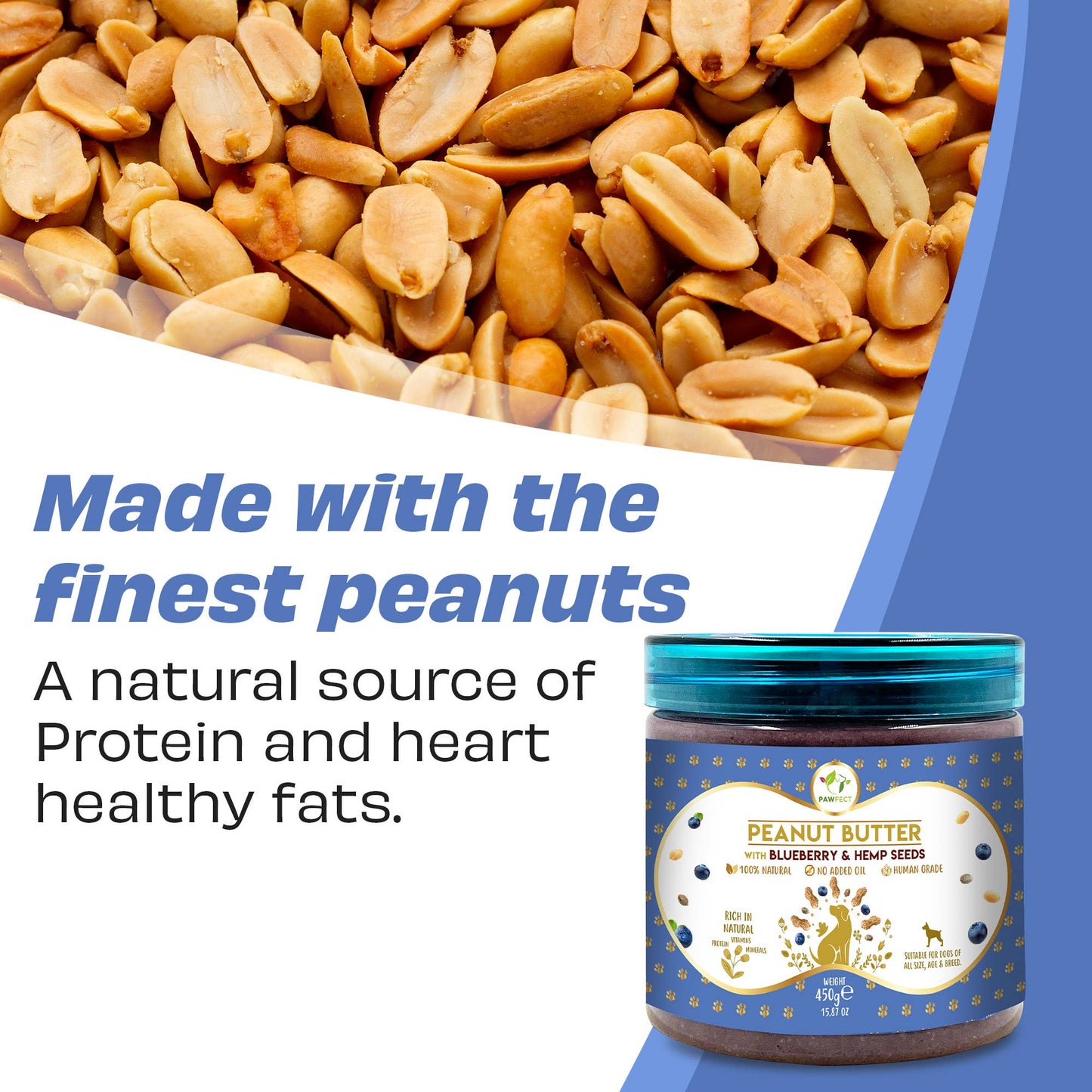 Pawfect Peanut Butter for Dogs: Blueberry & Hempseeds