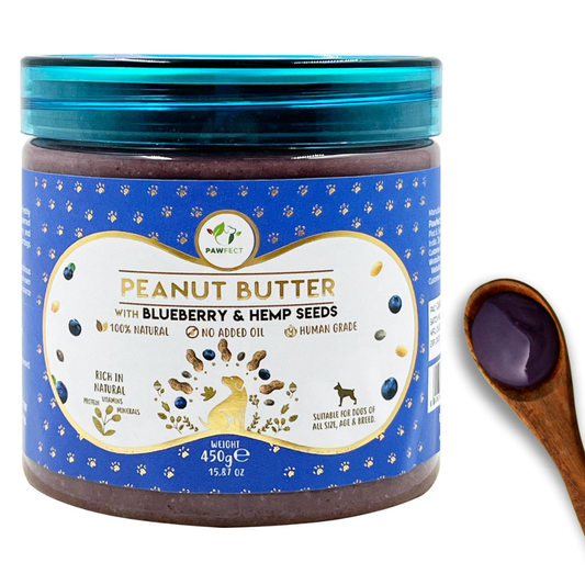 Pawfect Peanut Butter for Dogs: Blueberry & Hempseeds