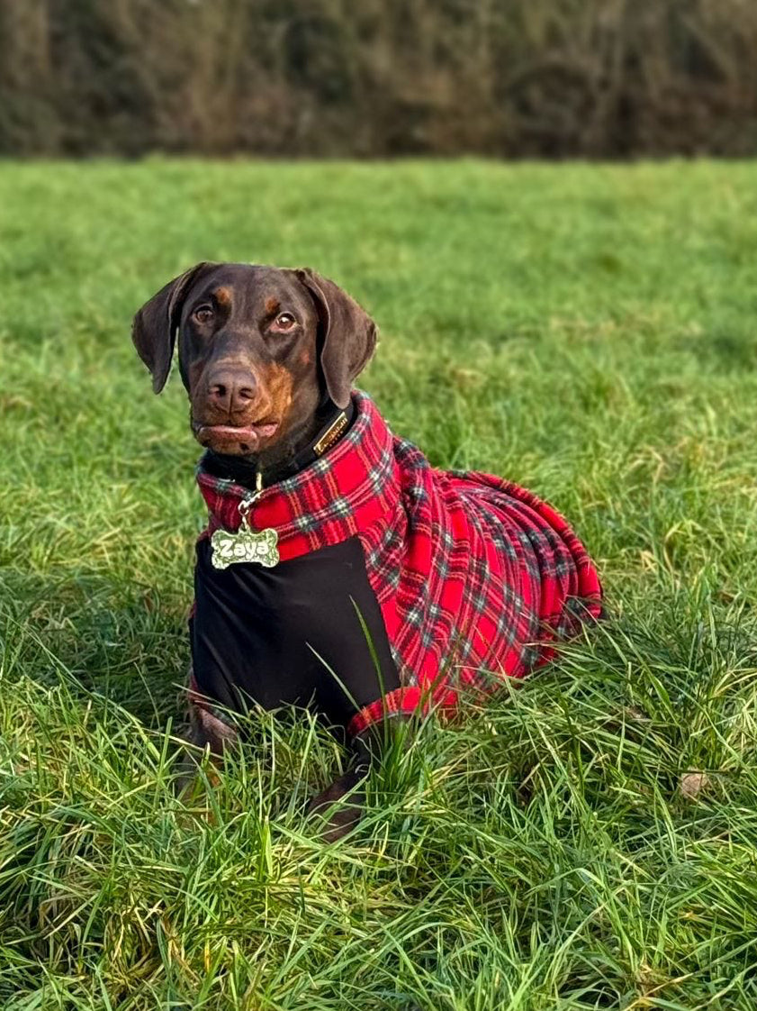 Custom Stretch & Snug Red Tartan Fleece