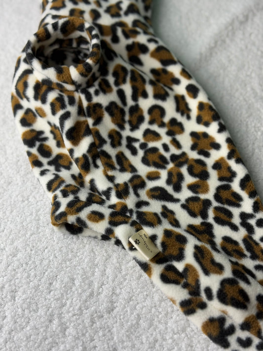 Leopard Print Crewneck Fleece (Daxie/Small Breed)