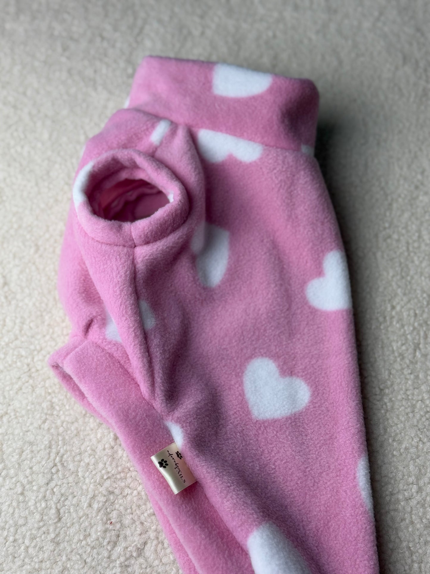 Love Hearts Crewneck Fleece (Daxie/Small Breed)