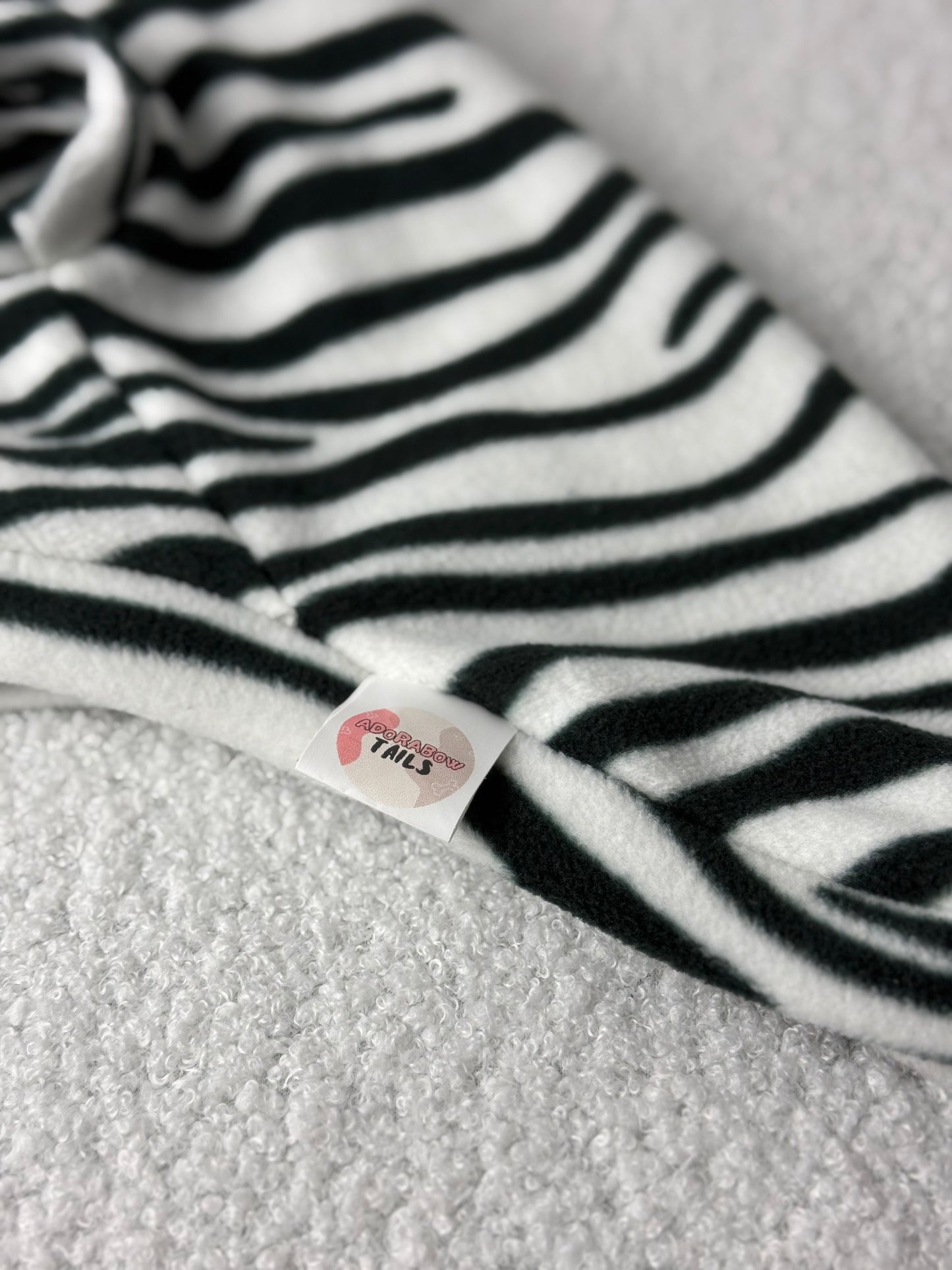 Zebra Print Crewneck Fleece (Daxie/Small Breed)