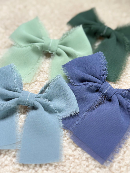 Small Hair Bows (Greens/Blues)