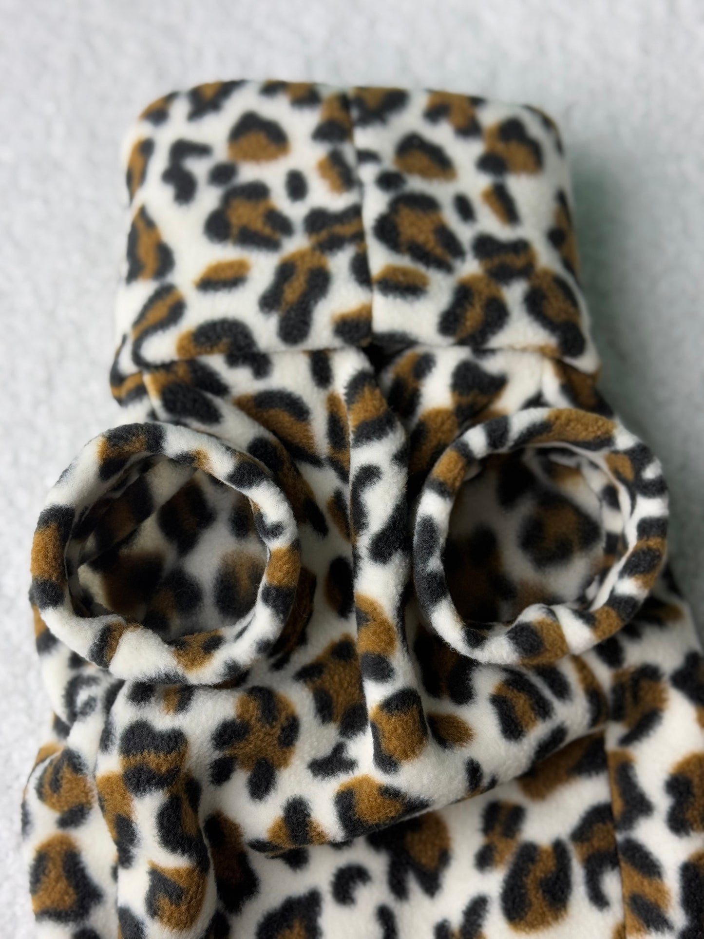 Leopard Print Crewneck Fleece (Daxie/Small Breed)